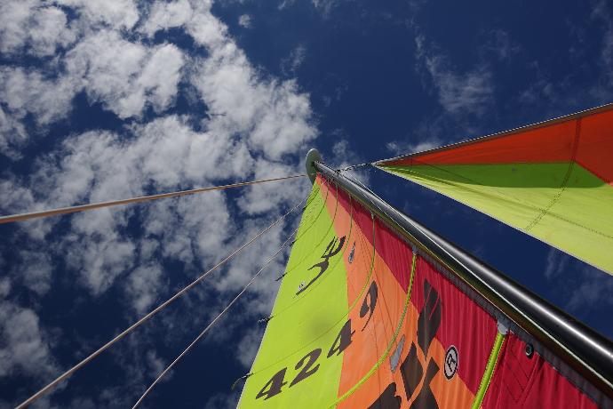 high-angle photography multicolored sail during daytime
